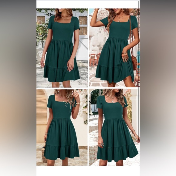 Chic Forest Green Midi Dress - Picture 5 of 6